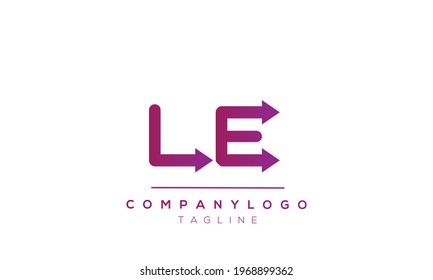 LE initials monogram letter text alphabet logo design