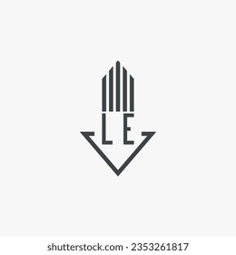 LE initials Real Estate Logo stock illustration. Logo vector
