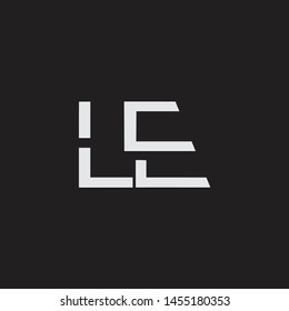 LE intial logo Capital Letters black background