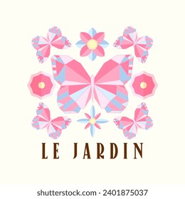 Le Jardin Butterfly geometric localized rapport