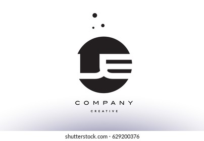 LE L E alphabet company letter logo design vector icon template simple black white circle dot dots creative abstract