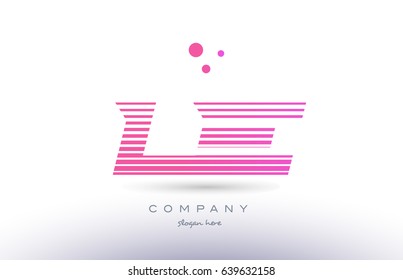 le l e alphabet letter logo pink purple stripes lines creative text dots company vector icon design template