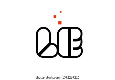 LE L E black white red dots alphabet letter combination suitable as a logo icon design for a company or business