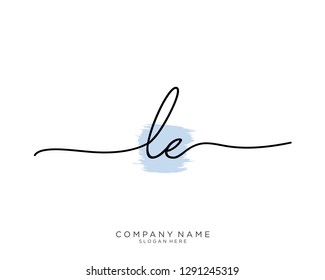 LE L E Initial Handwriting Logo Template