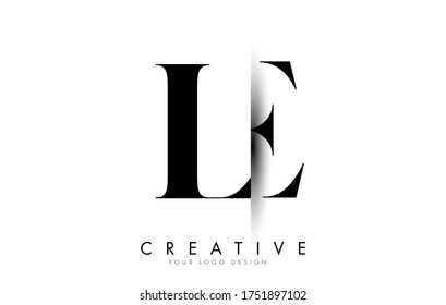 L E-Letter Logo-Design mit kreativem, schattiertem Vektorgrafik-Design.