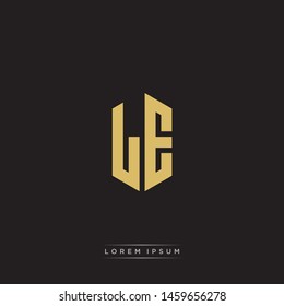 LE L E Logo Emblem Hexagon Capital Letter Modern Template