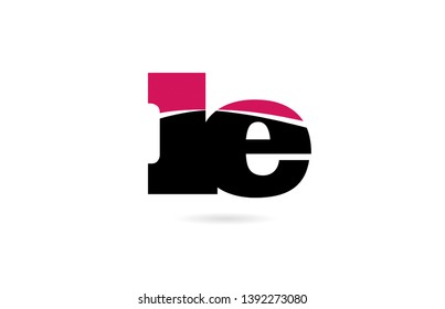 le l e pink and black alphabet letter combination suitable as a logo icon design for a company or business