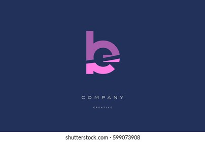 le l e  pink blue pastel modern abstract alphabet company logo design vector icon template 