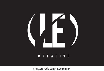 LE L E White Letter Logo Design with White Background Vector Illustration Template.