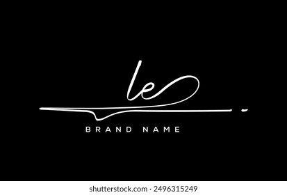 LE letter beauty handwriting vector logo. 
