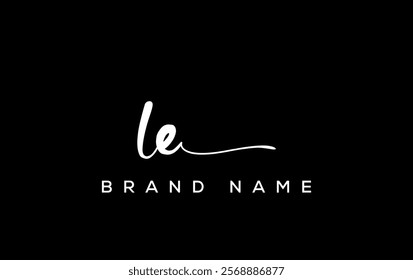 LE letter beauty handwriting vector logo. 