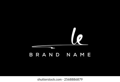 LE letter beauty handwriting vector logo. 