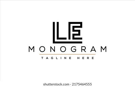 LE Letter Business Logo Design Alphabet Icon Vector Symbol