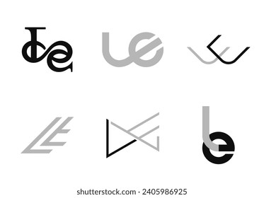 LE letter icon logo set graphic