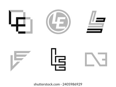 LE letter icon logo set graphic