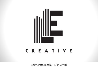 LE Letter Logo With Black Lines Design. Line Letter Symbol Vector Illustration