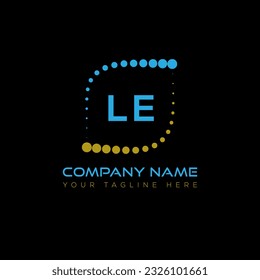 LE letter logo design on black background. LE creative initials letter logo concept. LE unique design.
