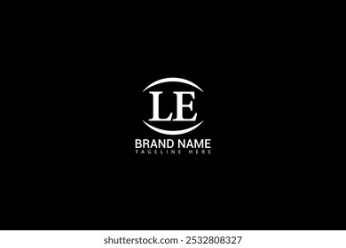 LE letter logo design on black background. LE creative initials letter logo concept. LE unique design.