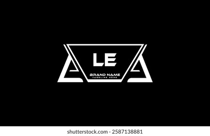 LE letter logo design on black background. LE creative initials letter logo concept. LE unique design.