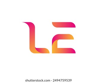 LE letter logo. LE logo design vector illustration