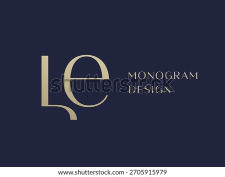 LE letter logo icon design. Classic style luxury initials monogram.
