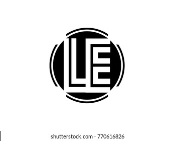 LE letter logo round black