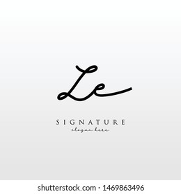LE Letter Signature Logo Template - Vector