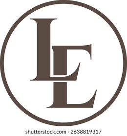 LE Lettermark Logo in a Circle logo