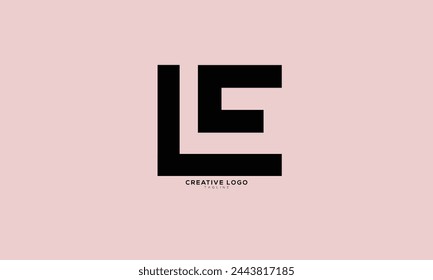 LE LF Abstract initial monogram letter alphabet logo design