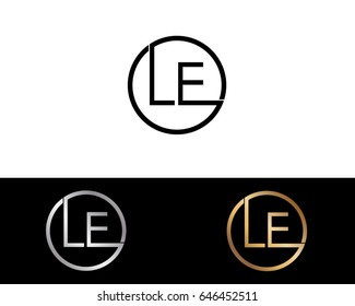 Le Logo. Letter Design Vector with Red and Black Gold Silver Colors
