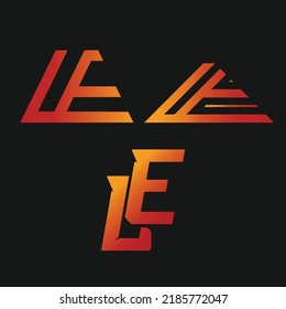 plantilla vectorial de la letra del logotipo LE