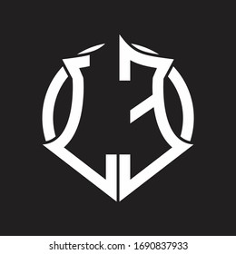 Monogramm des LE-Logos mit Emblem und abgerundeter Planvorlage