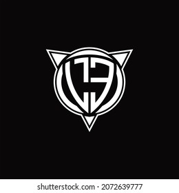 Monogramm des LE-Logos einzeln auf Kreisform und drei Pfeildesign-Vorlage