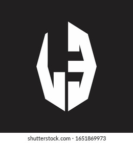 LE Logo monogram with octagonal ribbon style design template
