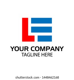 LE logo template, LE letter, flat design. vector