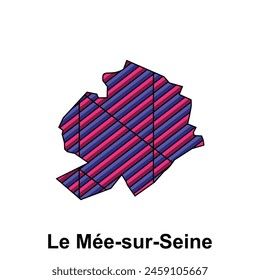 Le Mee sur Seine Stadtplan von Frankreich Country, abstrakte geometrische Karte mit Farbe kreative Design Vorlage