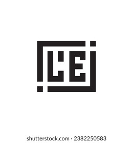 LE minimalist geometric symbol logo in high quality professional design that will print well across any print media