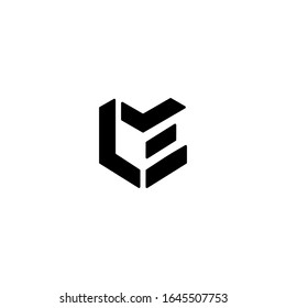 LE MLE Letter Logo Design polygon Monogram Icon Template Vector