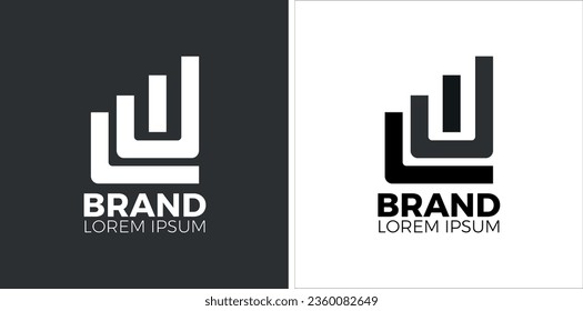 LE monogram flat logo design 
