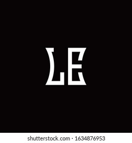 LE monogram logo with curved side style design template