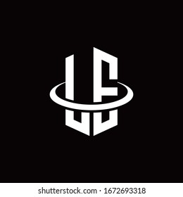 LE-Monogramm-Logo im Hexagon-Stil, umgeben von einem Ring