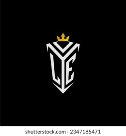 LE monogram logo initial for shield  crown style design