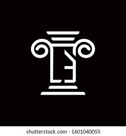 LE monogram logo with pillar style design template