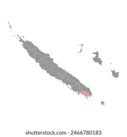 Le Mont Dore commune map, administrative division of New Caledonia. Vector illustration.