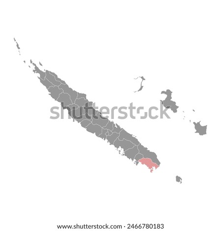 Le Mont Dore commune map, administrative division of New Caledonia. Vector illustration.
