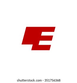 LE negative space letter logo red