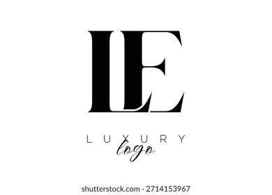 LE Serif Letter Monogramm Typografie Logo für elegante Premium-Branding-Identität