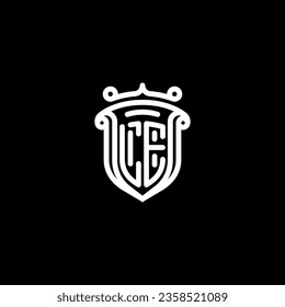 LE shield initial monogram with high quality professional design that will print well