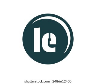 LE sport emblem or team logotype. Ball logo with a combination of Initial letter L and E for balls shop, sports company, training, club badge. Vector illustration.