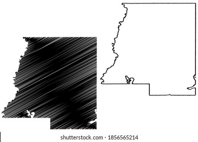 Le Sueur County, Minnesota (U.S. county, United States of America, USA, U.S., US) map vector illustration, scribble sketch Le Sueur map